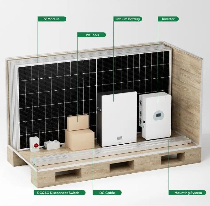 Sistema completo di energia solare ibrida di fase 3 5Kw 8Kw 10Kw 48V Sistema di alimentazione a pannelli solari ibridi per la casa