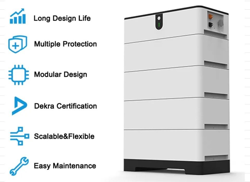 Batteria solare impilabile ad alta tensione dell'UE 10kWh 15kWh 20kWh Batteria LiFePO4 per energia solare ibrida fuori rete